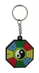 Yin Yang Colorful Rubber Keyring