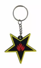 Star & Flames Rubber Keyring