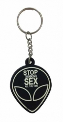 Alien Stop thinking Sex all the Time Schlüsselanhänger aus Gummi