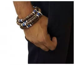 Coconut Necklace White & Blue