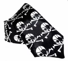 Black Pirate Skull Necktie
