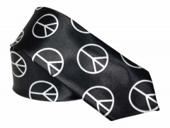 Schwarze Krawatte mit Friedenszeichen