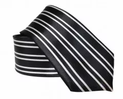 Black & White Striped Necktie