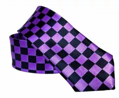 Purple Checkered Necktie