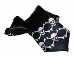 Zipper Tie with Skulls