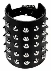 Wristband 5 Rows Pointed Studs