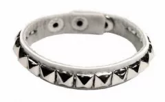 Wristband White Pyramid Studs
