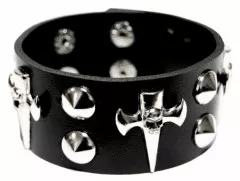 Wristband Black Cross Studs