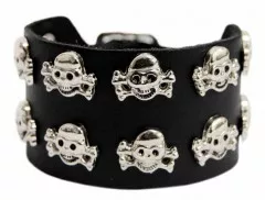 2 Row Wristband small Skulls