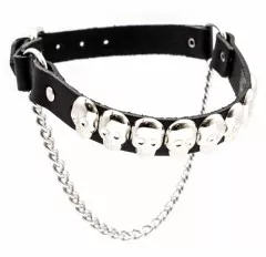 Leder Stiefelbänder - Totenkopfnieten