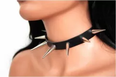 Cone Studs 3 cm & 4 cm Leather Choker