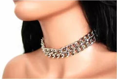 Chain 2-row Leather Choker