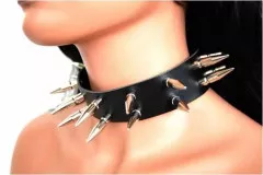 Killer Studs 3.5 cm 2-row Leather Choker