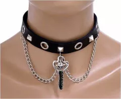 Faux Leather Choker The Key