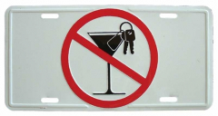 No alcohol Blechschild - 30cm x 15cm