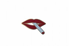 Pin Badge Smoking Lips