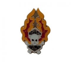 Pin Badge Flame Skull