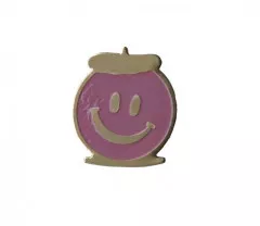 Pin Badge Pink Happy Face
