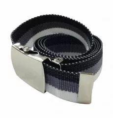 Grey & White Canvas Belt