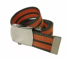 Olive Green & Orange Canvas Belt