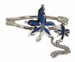 Bracelet Blue Cannabis Leaf