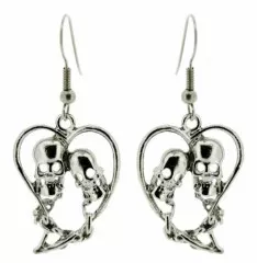 Totenköpfe Herz Ohrringe