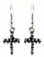 Skull Cross Drop Earrings