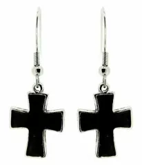 Kreuz Ohrringe Schwarz