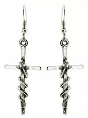 Earrings Cross Snake