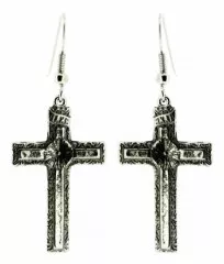 Earrings Cross Silver