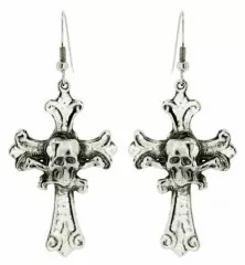 Ohrringe Kreuz Totenkopf