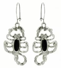 Earrings Black Stone Scorpion
