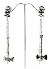 Earrings Skullaxe Cross