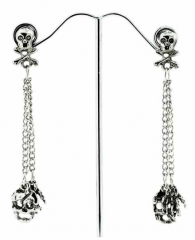 Earrings Skeleton Hand Skull Chain