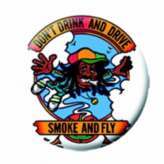 Button Badge Smoke And Fly