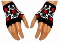 Hand Mittens Red Stars & Skulls
