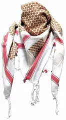 Tactical Shemagh Scarf White Red & Brown