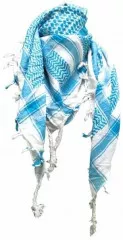 Tactical Shemagh Scarf White Turqoise