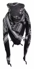 Tactical Shemagh Scarf Black White Knuckles
