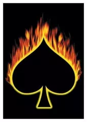 Posterfahne Flaming Ace of Spades