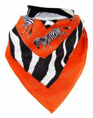 Bandana Head Scarf Orange Zebra
