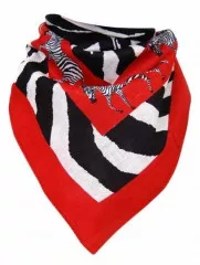 Bandana Head Wrap Scarf Red Zebra