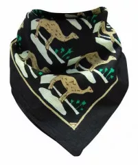 Bandana Head Wrap Scarf Camel Caravan Black