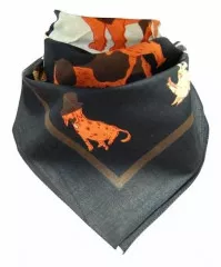 Black Bandana Head Wrap Scarf Sweet Dogs