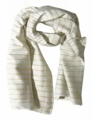 Cotton Polyester Scarf White & Gold