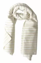 Cotton Polyester Scarf White & Gold