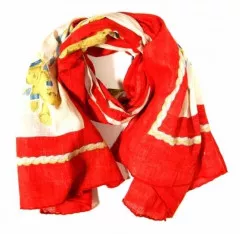 Printed Cotton Scarf Teddy Bears