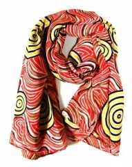 Printed Cotton Scarf Retro Look