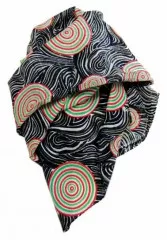 Printed Cotton Scarf Retro Circles