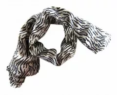 Printed Cotton Scarf Zebra Pattern